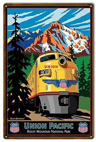 

Алюминиевое кольцо Letrero de la Union Pacific из темных стеблей, Репродукция Union Pacific, железнодорожный металлический знак, 8x12 дюймов