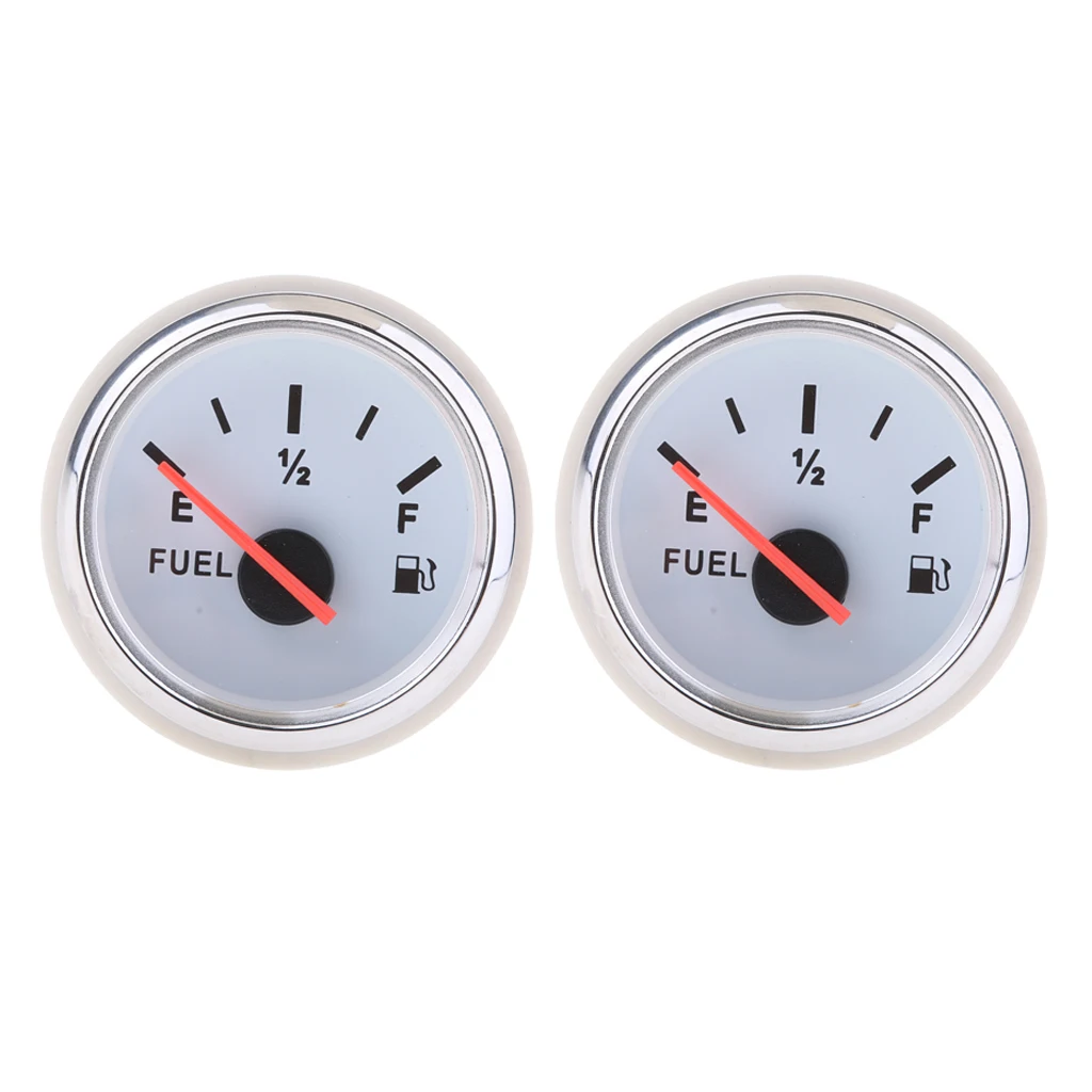 

2Pcs White Boat Sail Vehicle Fuel Gas Level Gauge Universal Assembly White