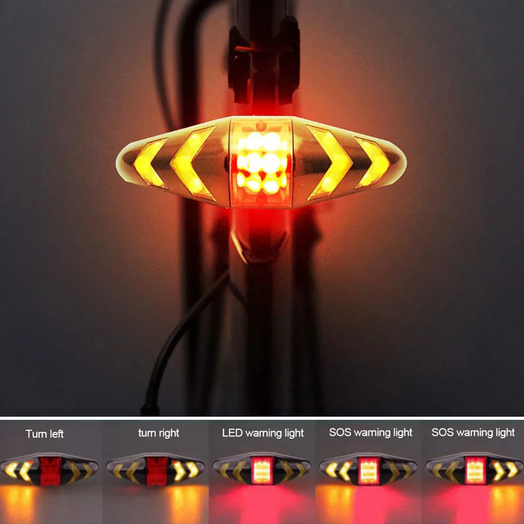

Smart Bike Turning Signal Cycling Taillight Intelligent Bicycle Rear Light Remote Control LED Warning Lamp *p