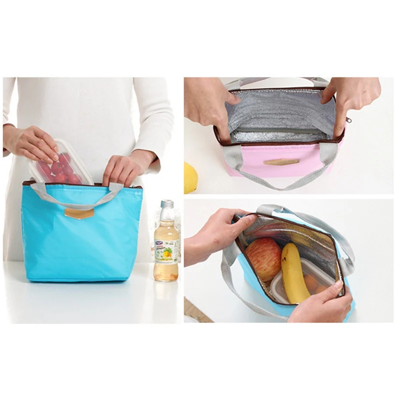 

Box Bag Waterproof Thermal Bag Portable Thermal Insulated Picnic Food Box Women Tote kitchen Organizer Bag Oxford Fabric
