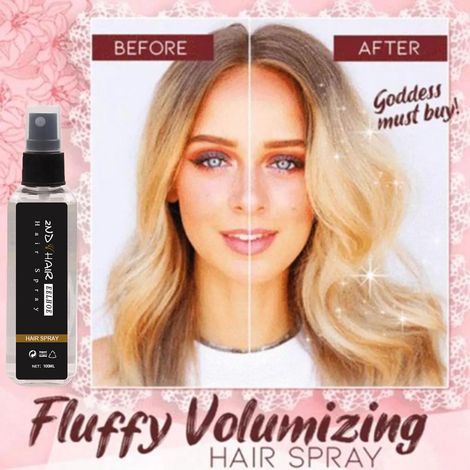 

Women Men Volume Magic Spray Effective Fluff y Hair Styling Hair Spray New 100ml Beauty Makeup