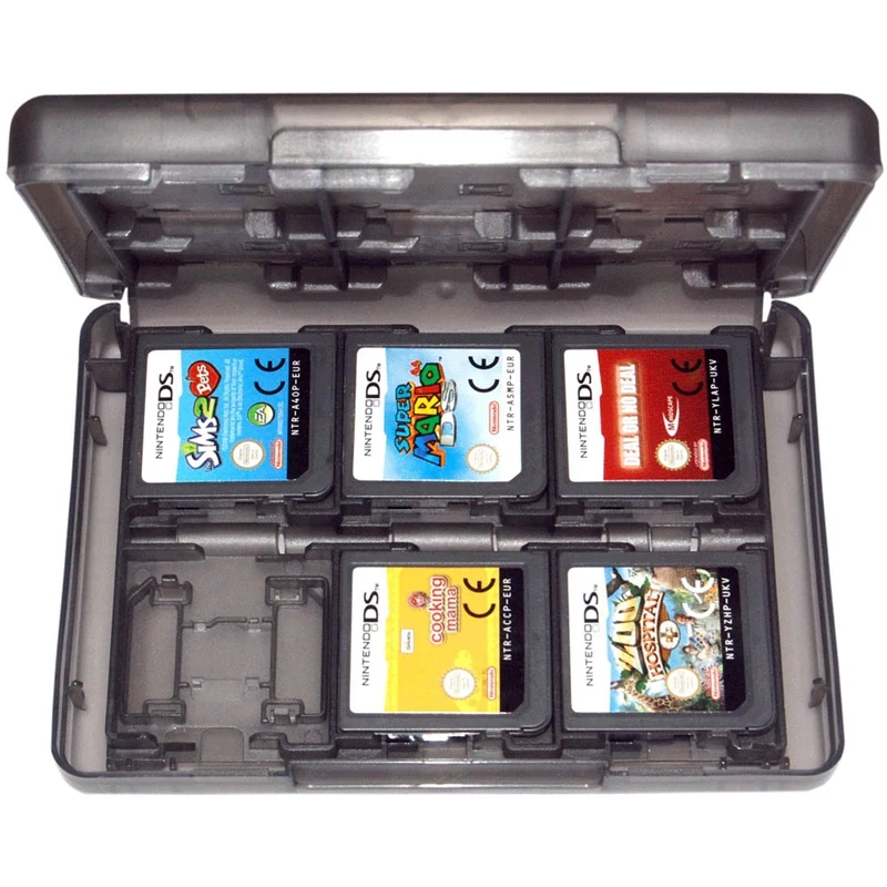 Чехол держатель для игр 3Ds 2Ds Ds Nintendo картридж 24 в 1 дорожный Черный Zedlabz|Жёсткие