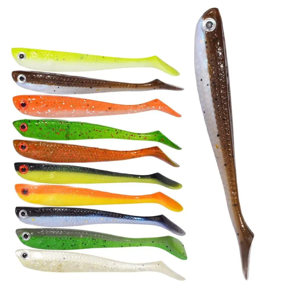 

10pcs/Lot Soft Lures Silicone Bait 75mm 2.8g Goods For Fishing Sea Fishing Pva Swimbait Wobblers Artificial Tackle 10 Colors