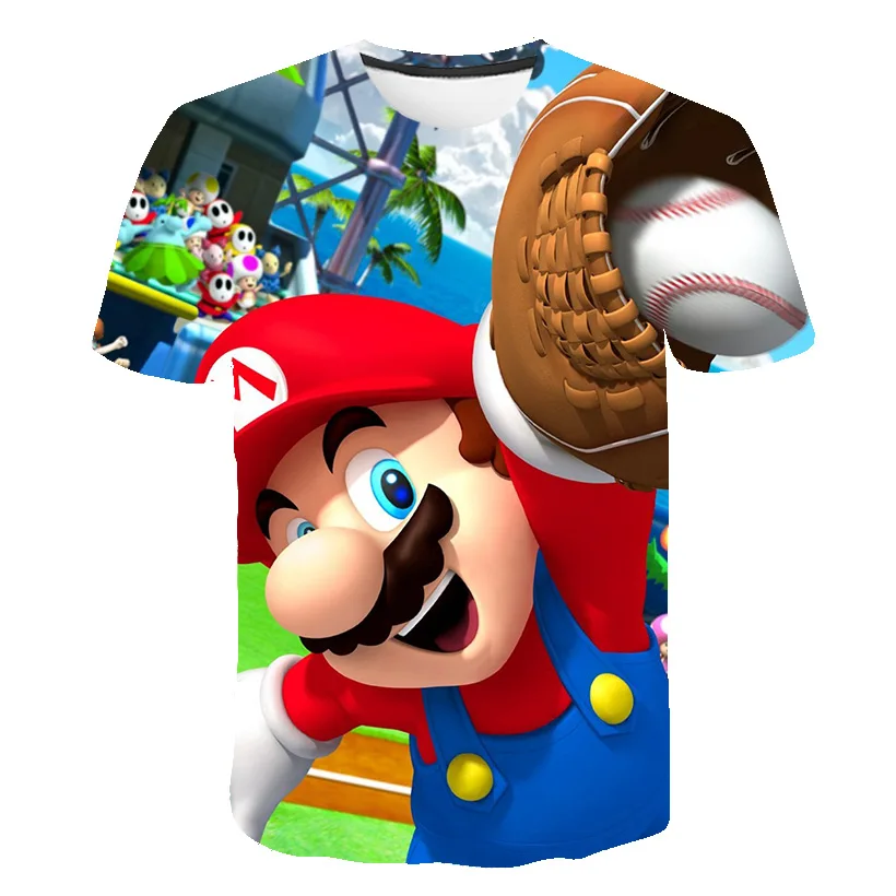 

Andersen 3D Printing Mario Game Children's Clothing T-shirt boy/girl Children's Clothing 2021 Summer New Kid Short-Sleeved