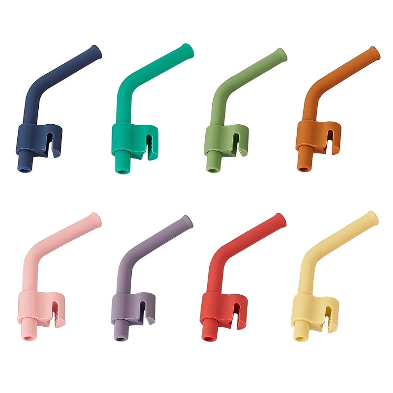 

Reusable Silicone Soup Water Drinking Straw Snap Buckle Tableware Baby Feeding Accessories