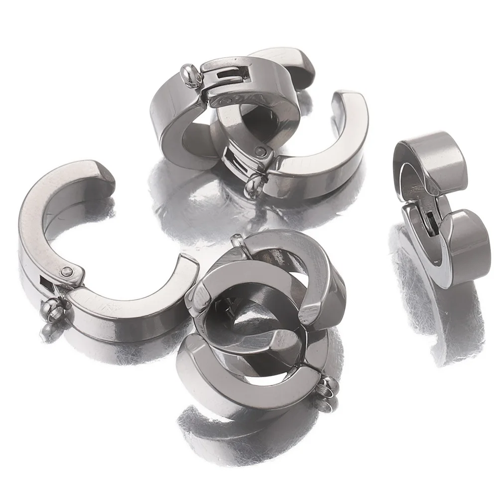 

10pcs/lot Stainless Steel Clip Earrings Hiphop Fashion Rock Style Hypoallergenic Earrings DIY Jewelry Findings Parts Wholesale