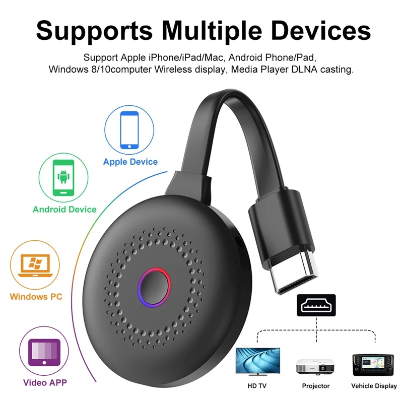 

ТВ-адаптер G5, совместимый с HDMI, беспроводной, для Android/Windows/MAC