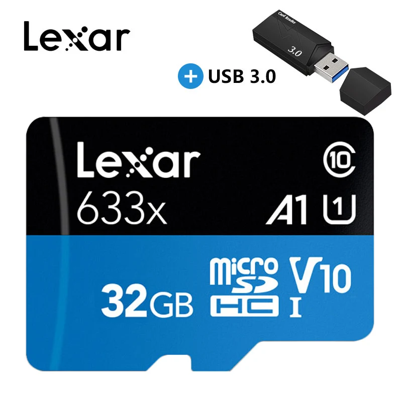32GB and 3.0USB Lexar, 256 ГБ, Micro SD карта, 128 ГБ, карта памяти, высокая скорость до 95 м/с, 64 ГБ, класс 10, 633x, TF карта, 32 ГБ, флеш-карта - Емкость: 32GB and 3.0USB