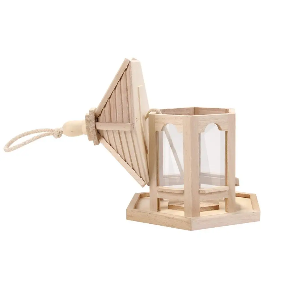 Деревянная кормушка для птиц дом подвесной гнезда с крышей украшение дома сада