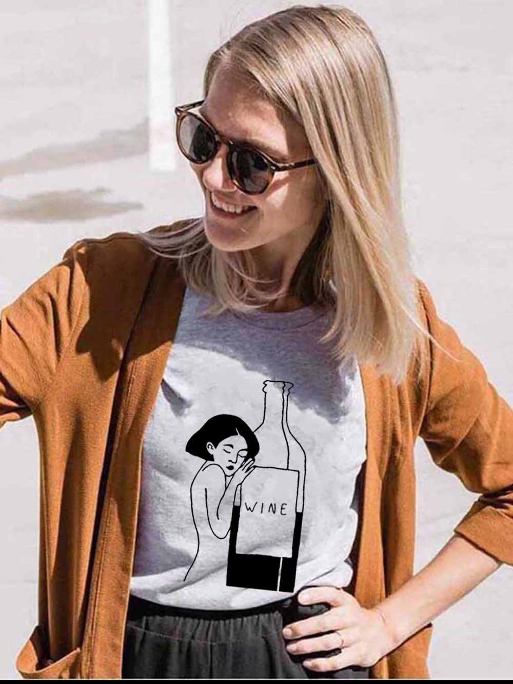 

wine T-Shirt camisetas graphic vintage aesthetic unisex tumblr Fashion Clothes cotton women female casual funny tops tee tshirt