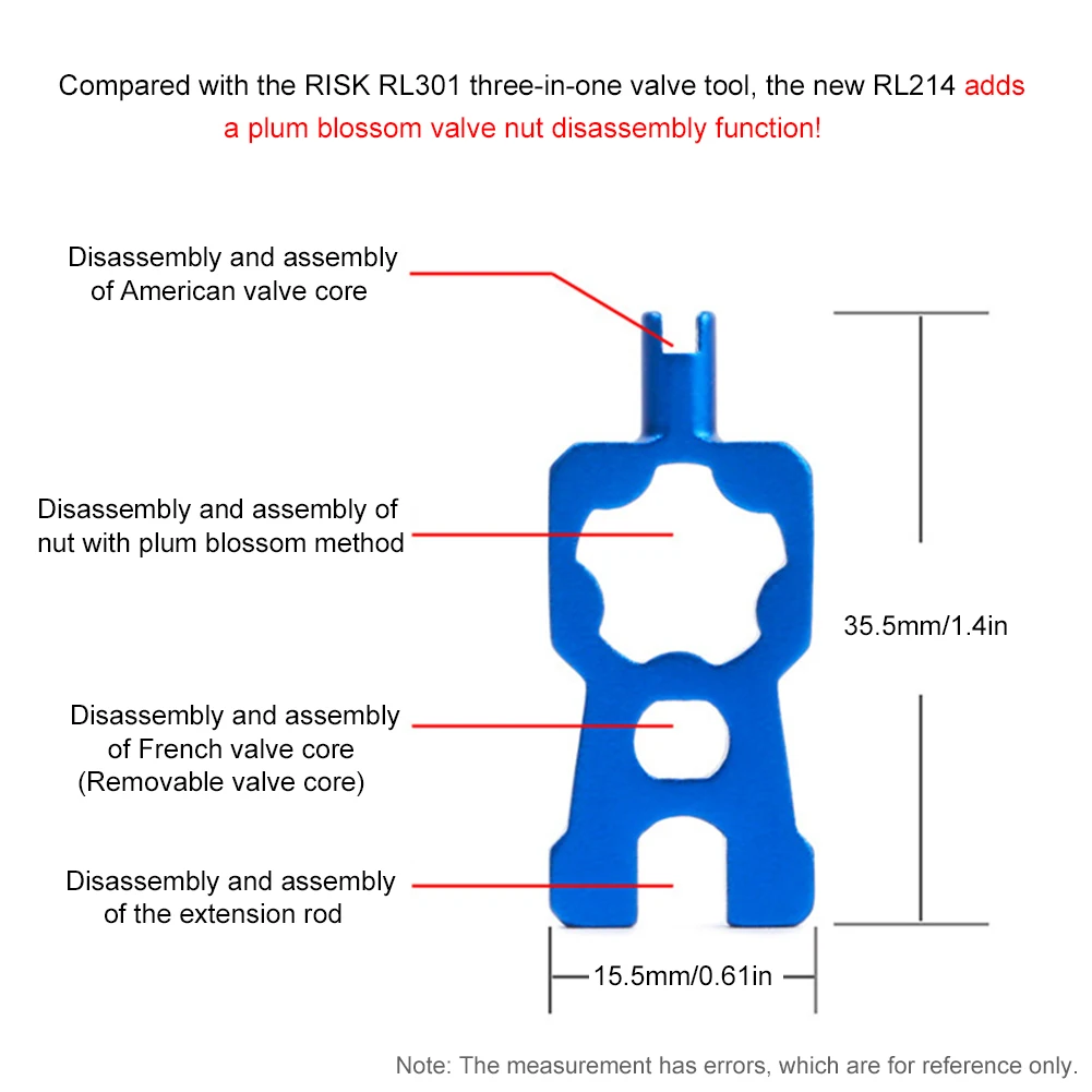 

Multifunction 4 IN 1 Portable Bicycle Valve Wrench Schrader/Presta Valve Core Disassembly Installation Tools For MTB Road Bike