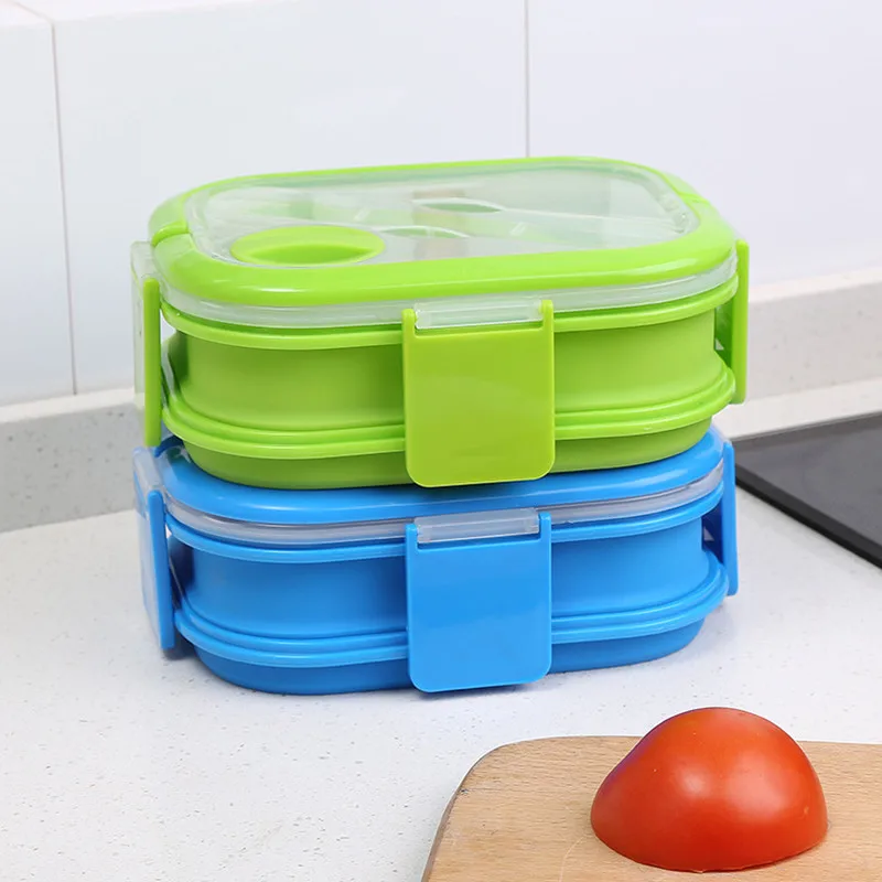 

Magixun Double Layer Silicone Foldable Bento Box 1600ml Microwave Oven Lunch Box Folding Food Storage Container Lunchbox