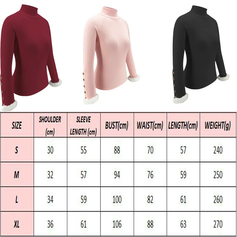 

High Neck Women New Fashion Autumn Winter Warm Tops Long Sleeve Knitted Sweater Turtleneck Pullover Tops