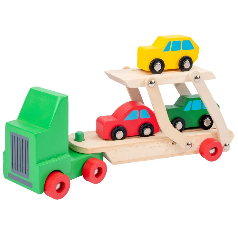 

Children's Wooden Toy Double-decker Car Simulation Aviation Airplane Model Wooden Traffic Educational Transportation Toy