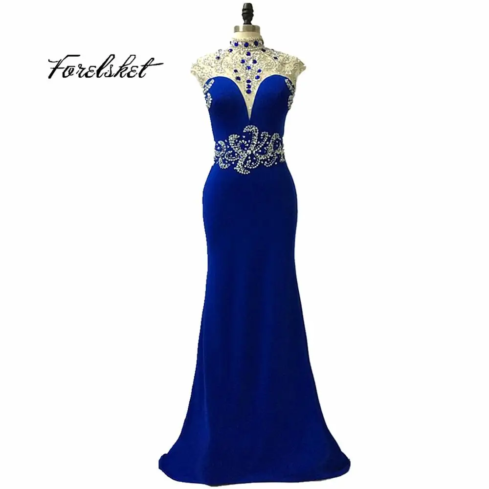 Королевский синий блесток Русалка Вечерние платья для женщин 2020 вечерние халат de