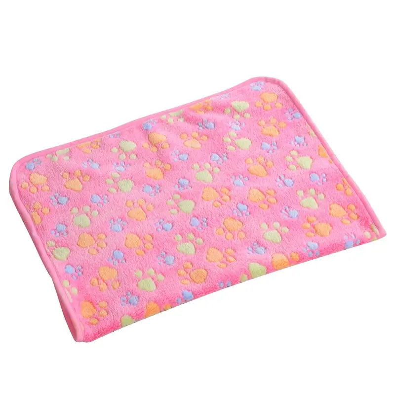 

Cute Warm Pet Bed Mat blanket Cover Paw Handcrafted Print Cat Dog coral velvet Soft Blanket mattress Puppy Winter Pet Supplies