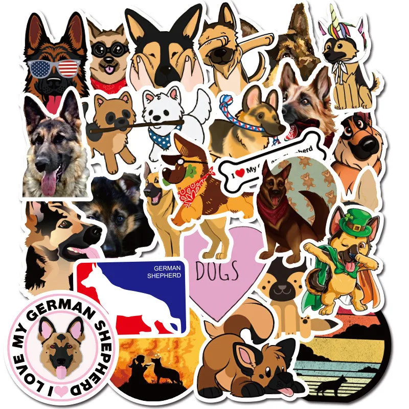

Cartoon Dachshund Dog Sticker 50 Pcs Waterproof Skateboard Laptop Suitcase Laptop Stickers Cute Animal Computer Stickers