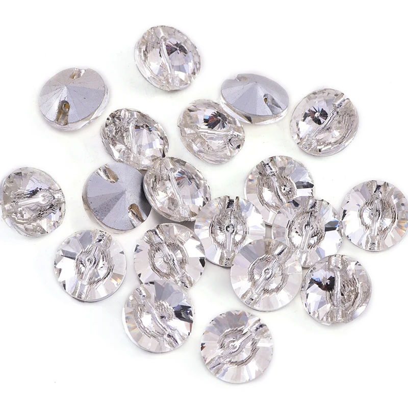 Стеклянные стразы Rivoli круглые декоративные для свадебного платья B3396|sew on rhinestone|sew