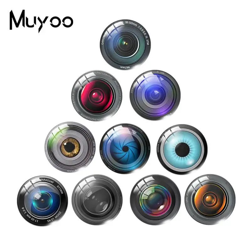 Новинка 2019 винтажный стеклянный купольный кабошон для объектива камеры круглые