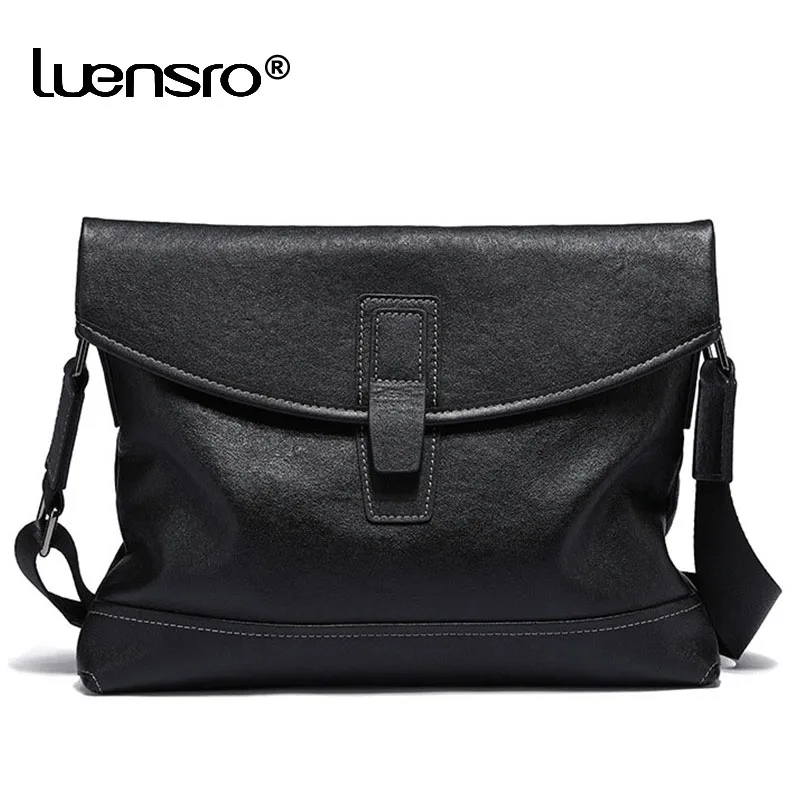 

Messenger Bag Men's Genuine Leather Shoulder Bag for Boys Fashion Leather Small Flap Male Crossbody Bags Handbags ipad Men Bag