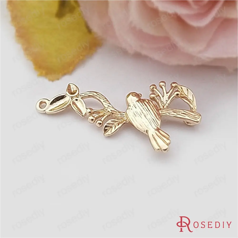 (D588)6 шт. 30*15 мм Высокое качество цвета шампанского позолоченные латунные ветви