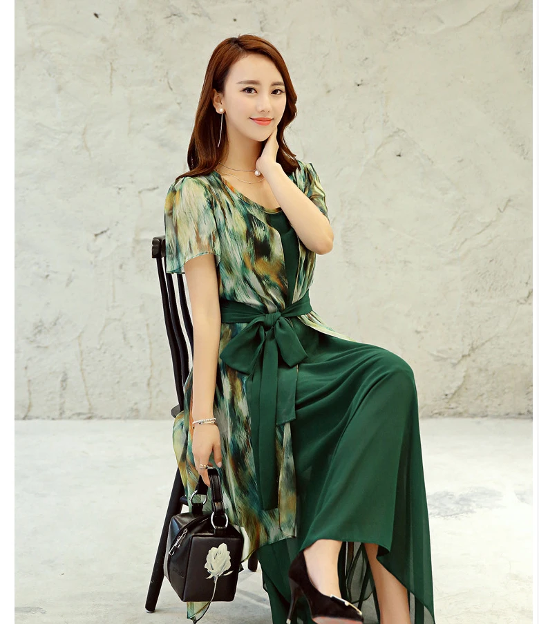 Женское шифоновое платье Longue длинное красное с цветочным принтом лето 2020|Женские