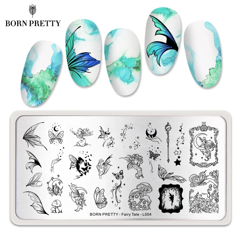 Пластины для ногтей BORN PRETTY с изображением бабочек цветов Кружева геометрических