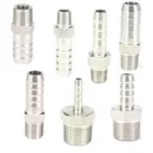 Подходит для шланга ID 6810121416 мм с зазубринами x 18 дюйма, 14 дюйма, 38 дюйма, 12 дюйма, BSPT Male 304, соединитель из нержавеющей стали, фитинг для топлива, газа, воды