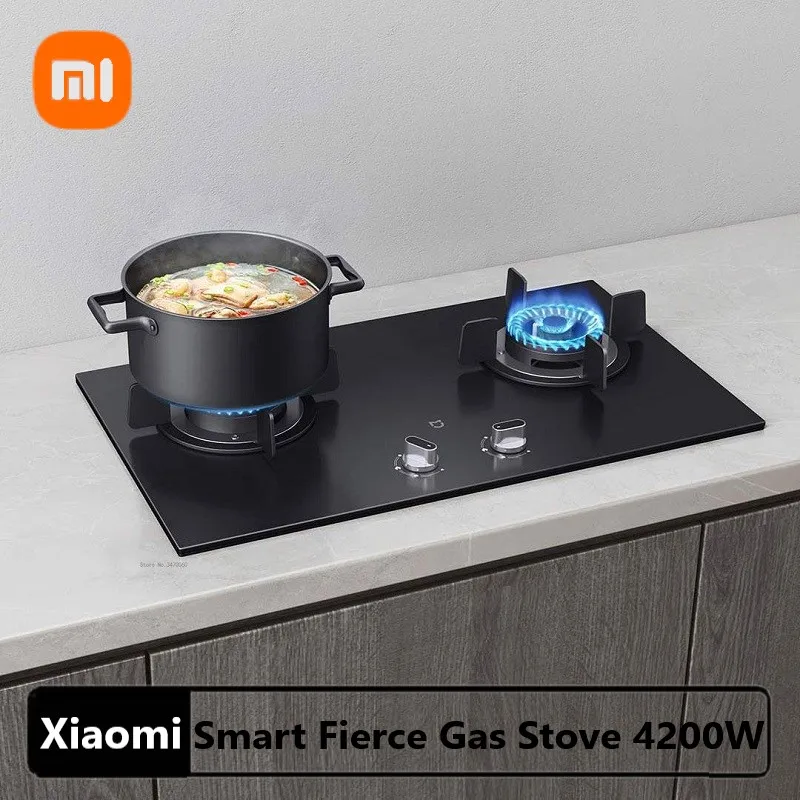 

Умная газовая плита Xiaomi Mijia Fierce 4200 Вт, двойная Встроенная газовая плита, бытовая СЖИЖЕННАЯ газовая плита с природным газом, газовая варочная ...