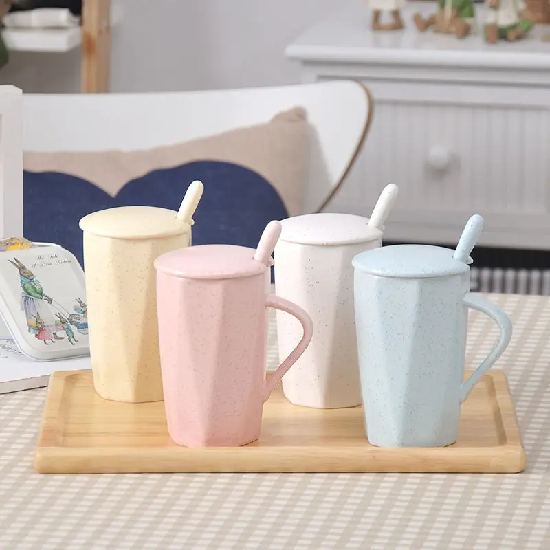 Керамическая кружка с геометрическим рисунком чашка в скандинавском стиле