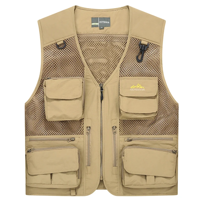 

Vest Men Multi Pockets Thin Mesh Vest Sleeveless Jacket Waistcoat Men Director Journalist Photography vest