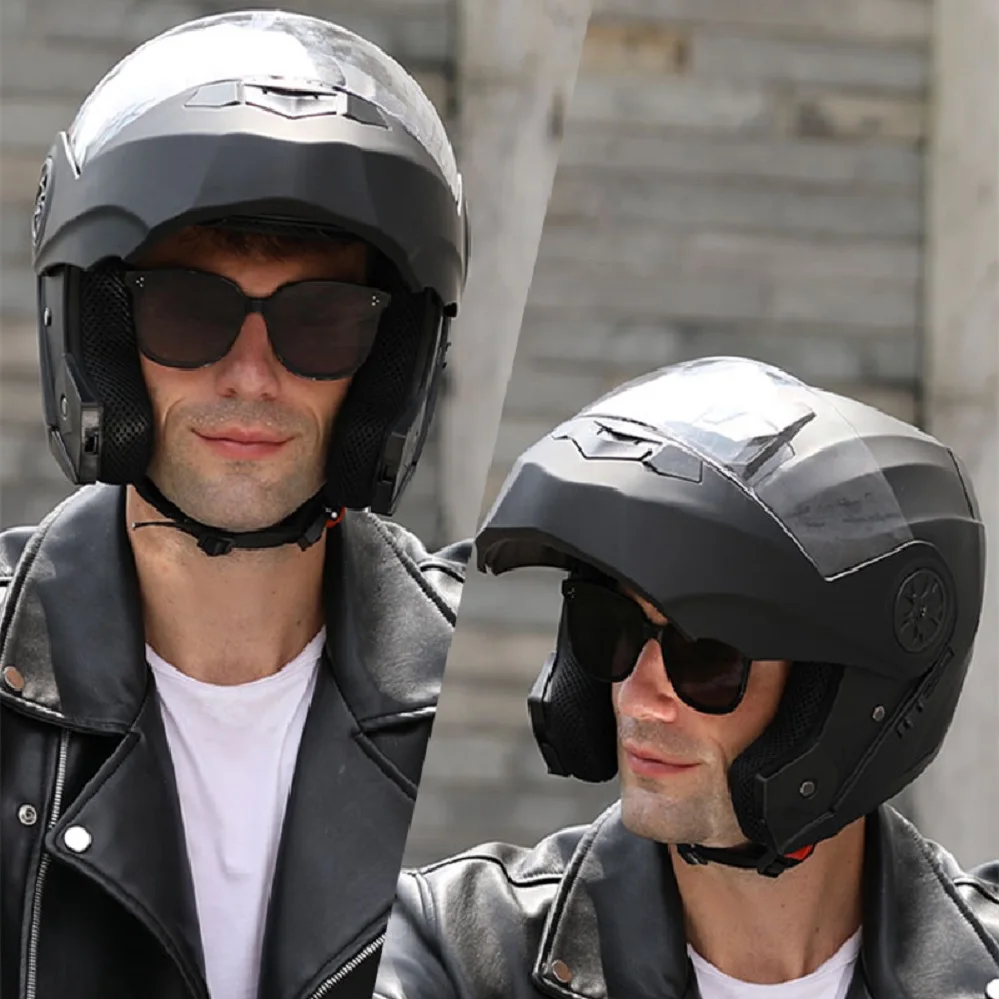BLD Bluetooth Modular Dual Lens Full Face Motorcycle Helmet Professional Safety Downhill Motocross Racing  Flip Up Casco Moto enlarge