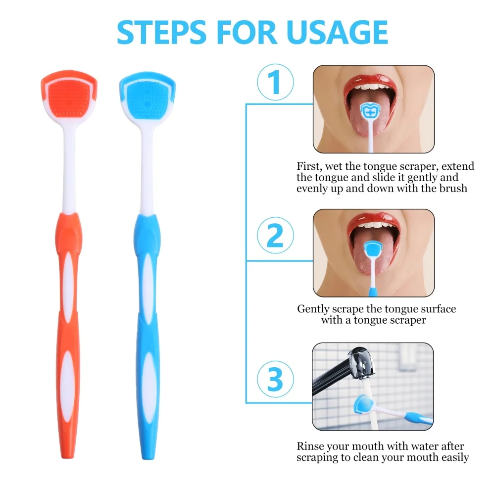 

2pcs Tongue Cleaner for Adult Tongue Cleaning Brush Tongue Scrapers Scrubber