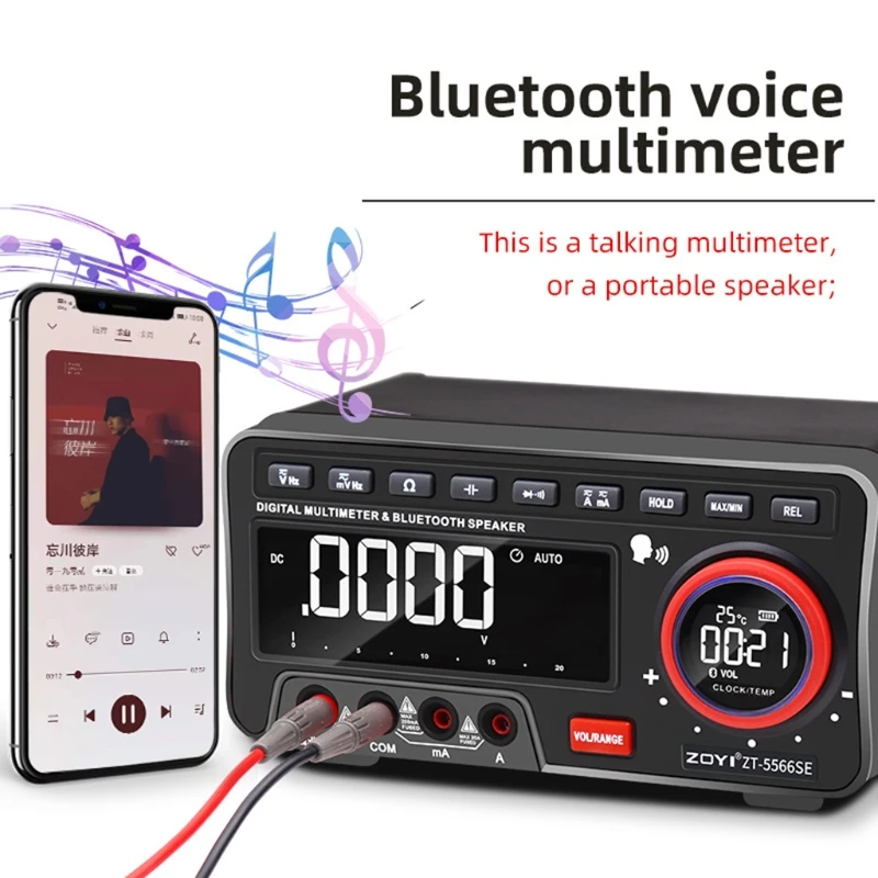 

Цифровой мультиметр M6CF с Bluetooth-совместимым динамиком, 19999 отсчетов, напряжение переменного/постоянного тока