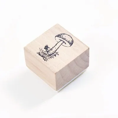 mushroom 1 шт. The story in the Wood log резиновая печать милые животные Штампы деревянные прозрачные штампы для скрапбукинга Фотоальбом украшения DIY - Цвет: mushroom