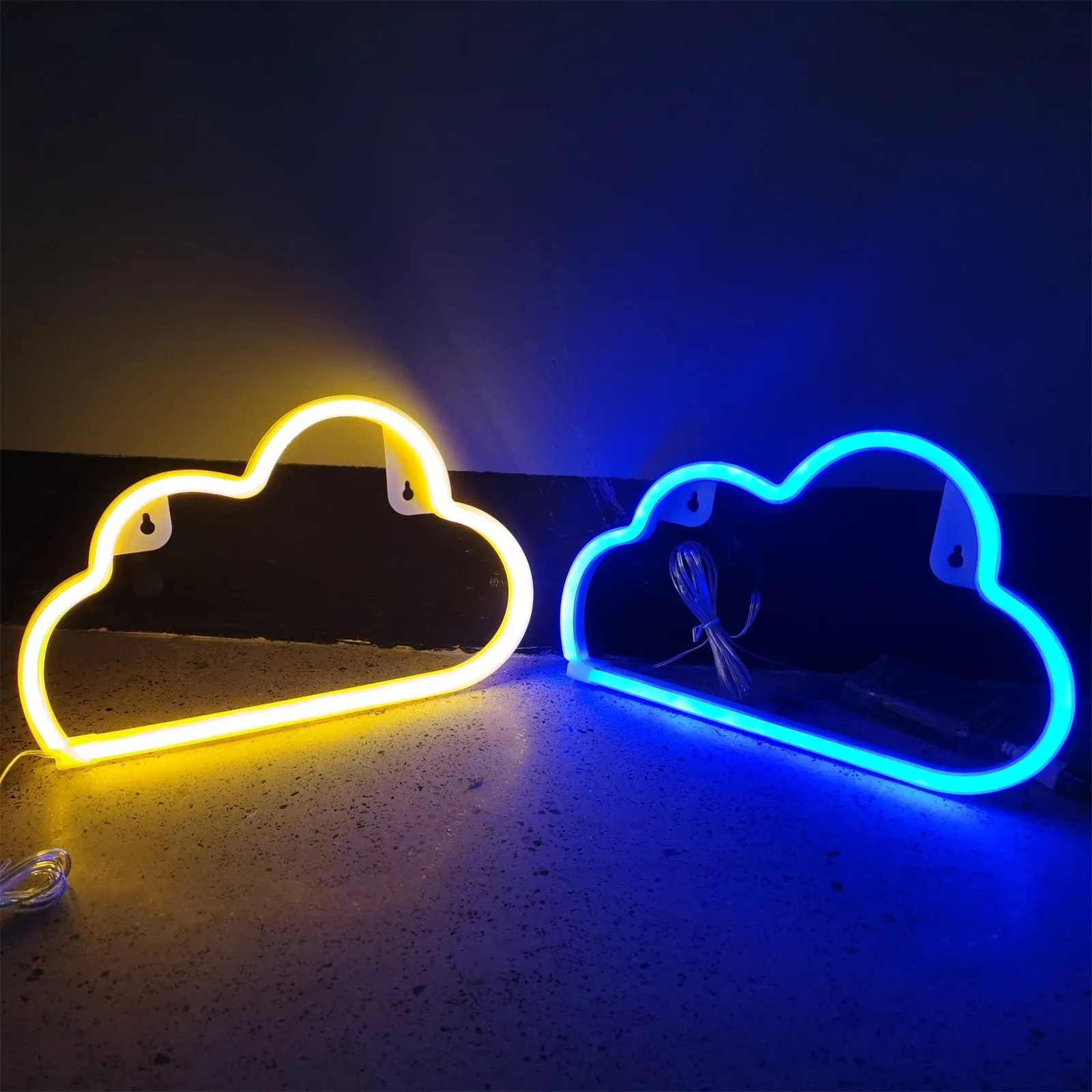 LED Cloud Design Neon Sign Night Light Art Decorative Lights Plastic Wall Lamp for Kids Baby Room Holiday Lighting Xmas Party | Лампы и