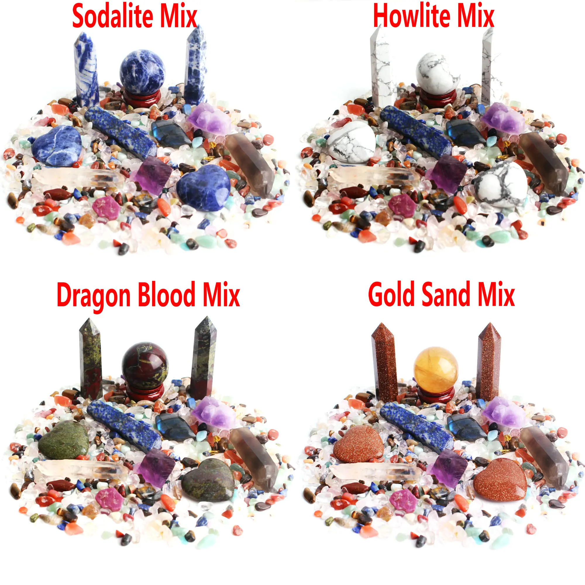 Много Натурального цветного камня чакра гравий обелиск кулон хрустальный шар