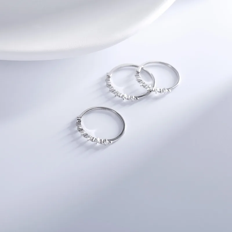 

925 Sterling Silver 14k Gold Plating Exquisite Zircon Japanese Gypsophila Ring Women Fashion Temperament Got Engaged Jewelry