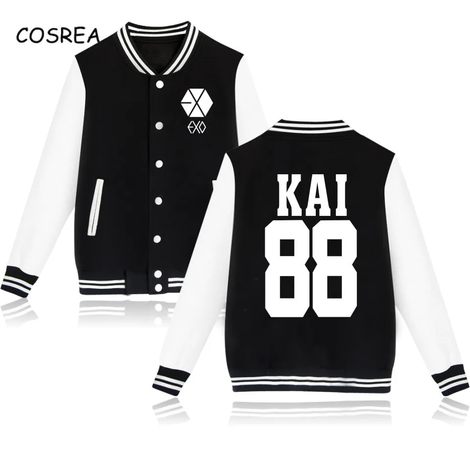 Exo толстовки Sehun Beakhyun Xiumin Lay Kai Повседневная Толстовка с длинными рукавами Harajuku