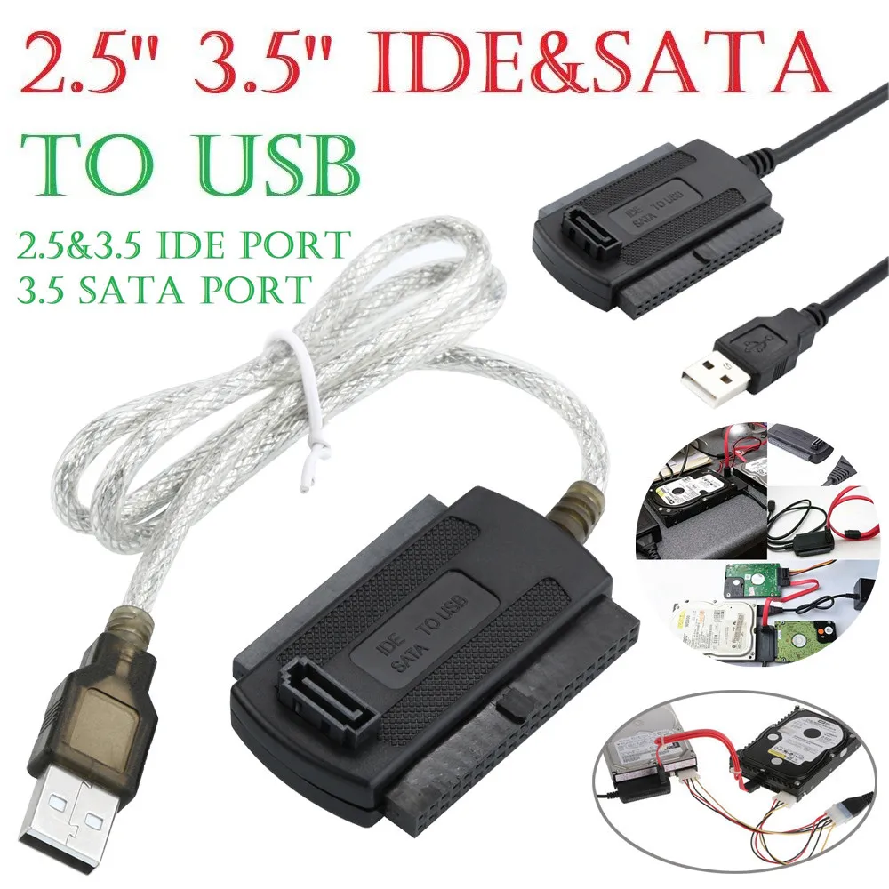 Переходник для жесткого диска 2 5 дюйма Sata Ide Usb|Компьютерные кабели и разъемы| |