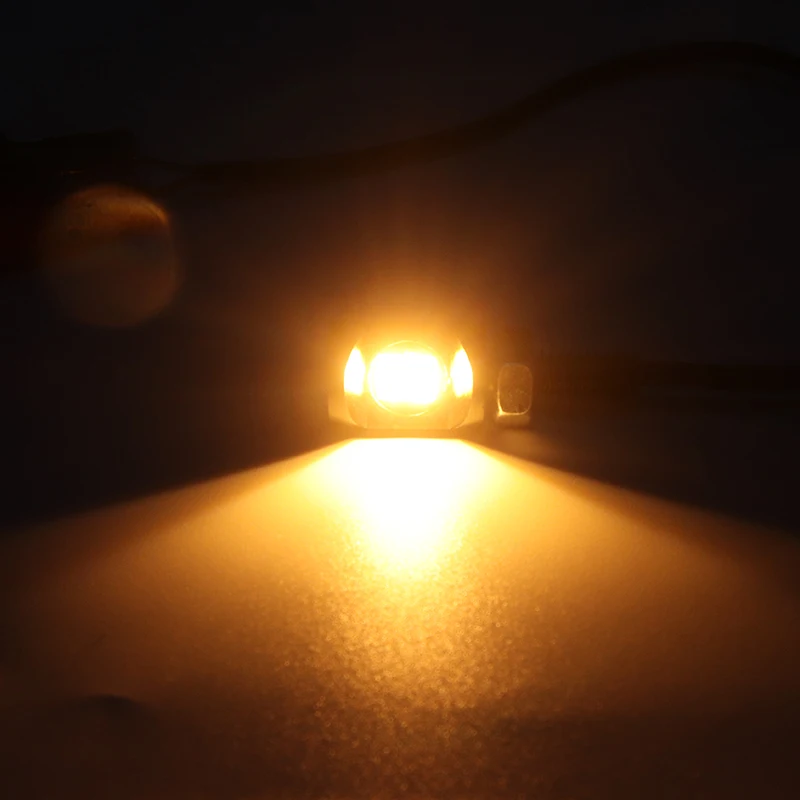 Mayitr 2 шт. 12V Алюминий Авто Янтарный 2LED номерного знака светильник винт лампа на