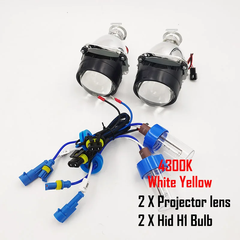 Lens-4300k Автомобильный стиль 2,5 дюймов универсальные линзы проектора bi Xenon Серебряный кожух H1 HID ксеноновая лампа H4 H7 мотоцикл Модифицированная фара - Цвет: Lens-4300k
