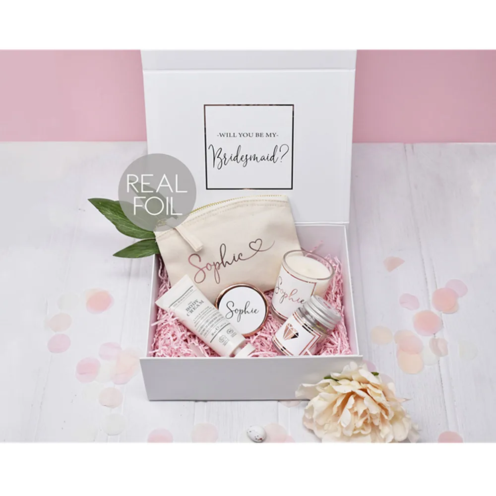 Золотая фольга невесты чтобы быть подарочной коробкой пользовательское имя