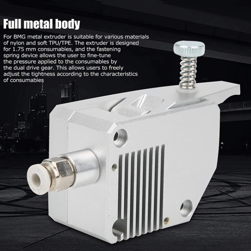 

Double Gear Extruder Full Metal Upgrade Drive Extruder 1.75mm Consumables Flexible Consumables Deceleration Extruder