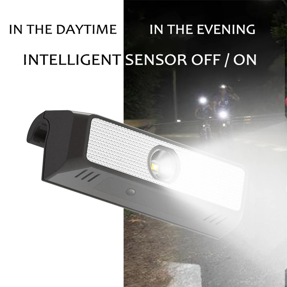 Intelligent Light Sensor Solar LED Bicycle Headlights Waterproof Safety Warning Lamp for Bike Cycling Night | Спорт и развлечения