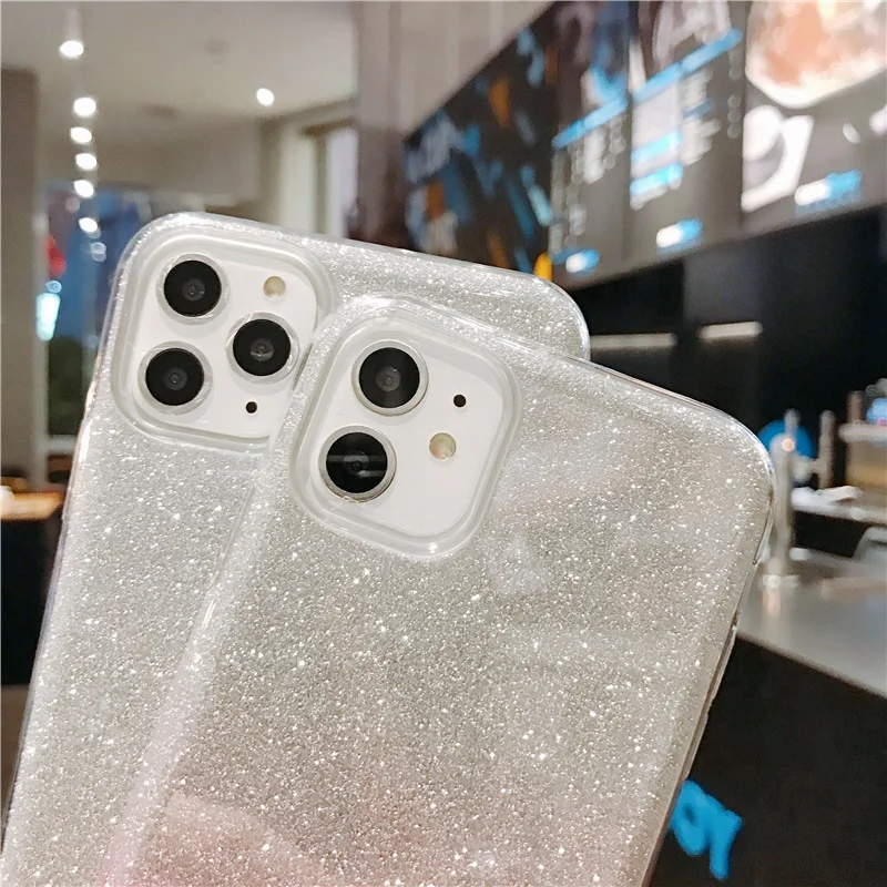 Блестящий чехол для телефона iPhone 11 Pro X XR XS Max блестящий градиентный из