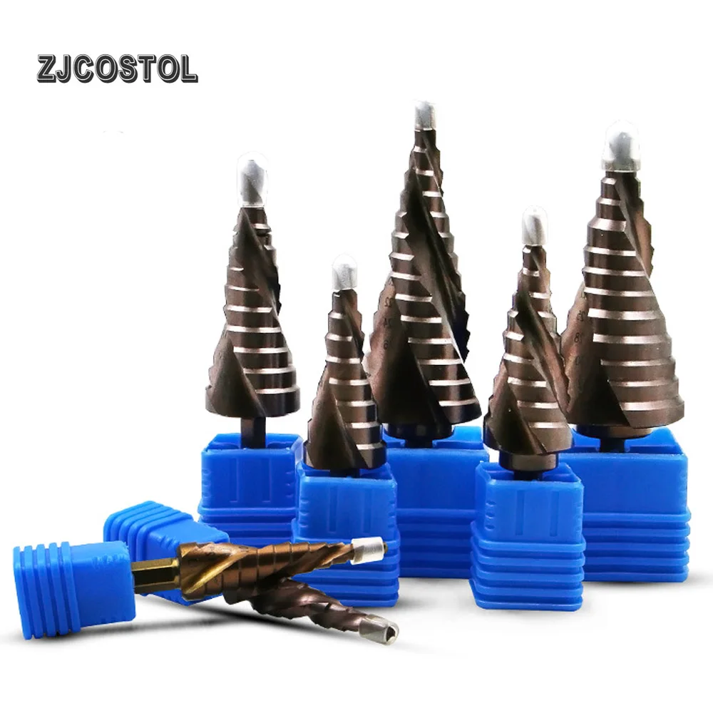 ZJCOSTOL HSS-CO M35 Шаг сверло Кобальт шестиугольный хвостовик спиральный паз металла конусообразное ступенчатое сверло пила отверстие резак Furadeira