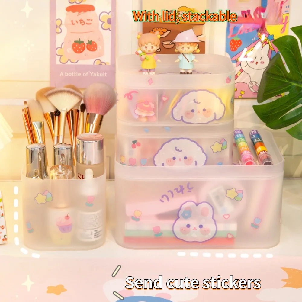 Японский Настольный ящик для хранения Ins органайзер девочек от солнца с крышкой