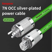 xangsane 7n occ silver plated p 6008ag high fidelity iec audio power cable useuau carbon fiber rhodium plated power plug
