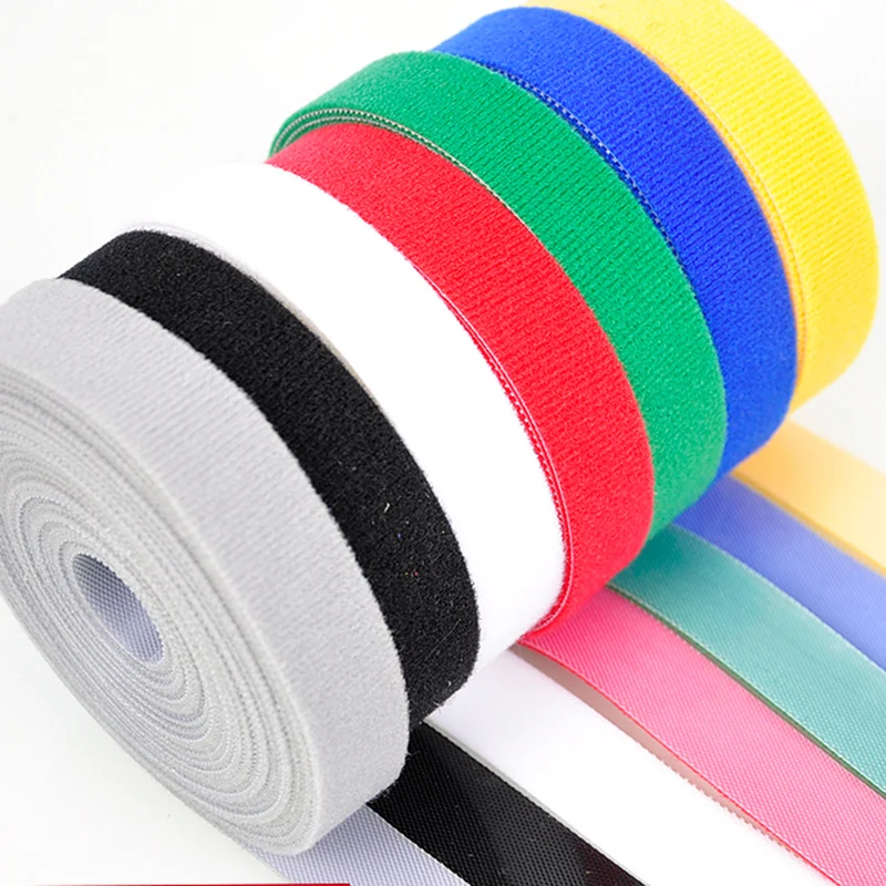 

5Meters Nylon Velcros Adhesive Fastener Tape Magic Hooks Loops Cable Ties Clip Wire Line Finishing Velcroing Strap Sticky Ribbon